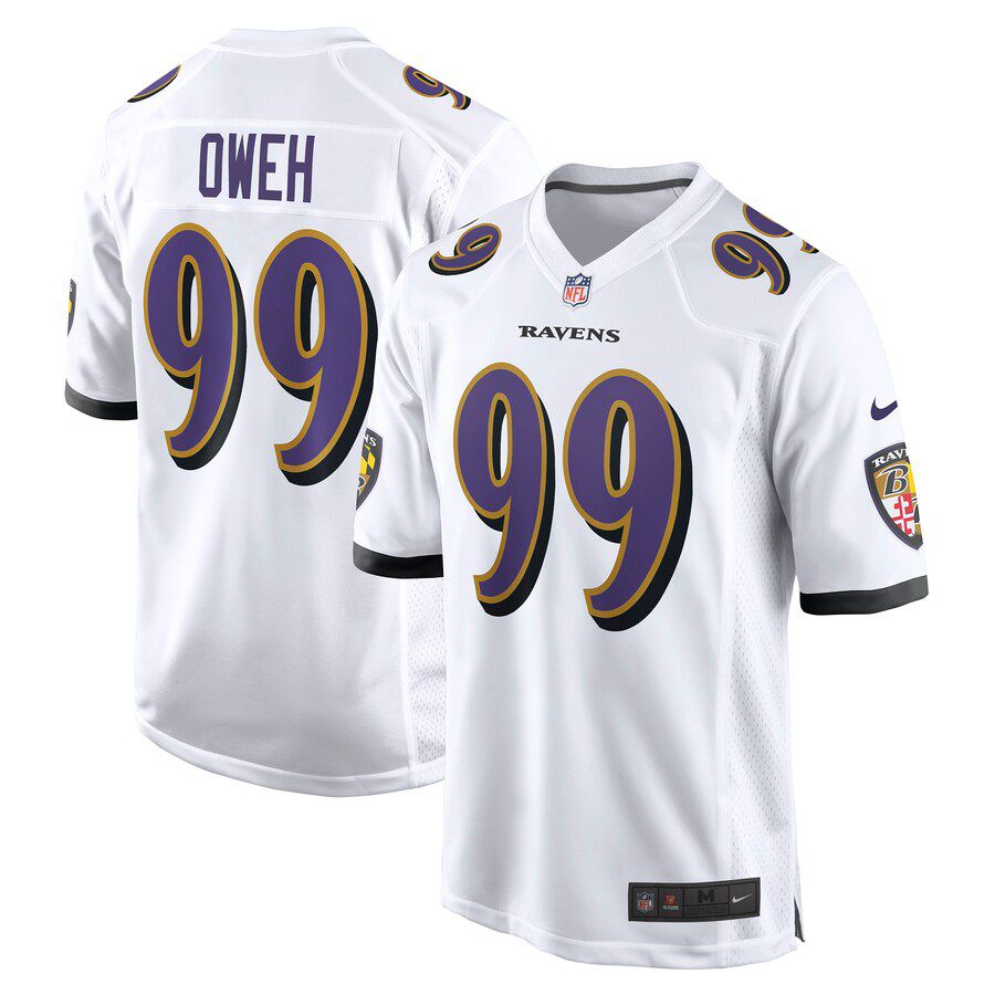 Men Baltimore Ravens #99 Odafe Oweh Nike White Game NFL Jersey->customized nfl jersey->Custom Jersey